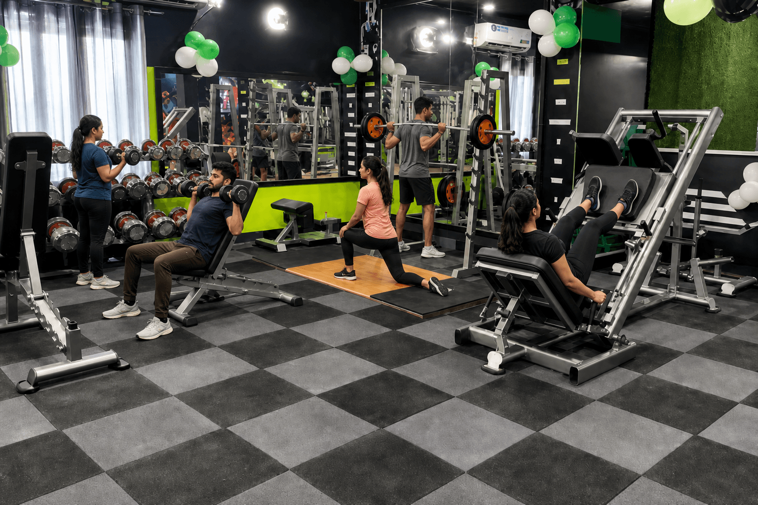 Members training on the iFitness machine floor