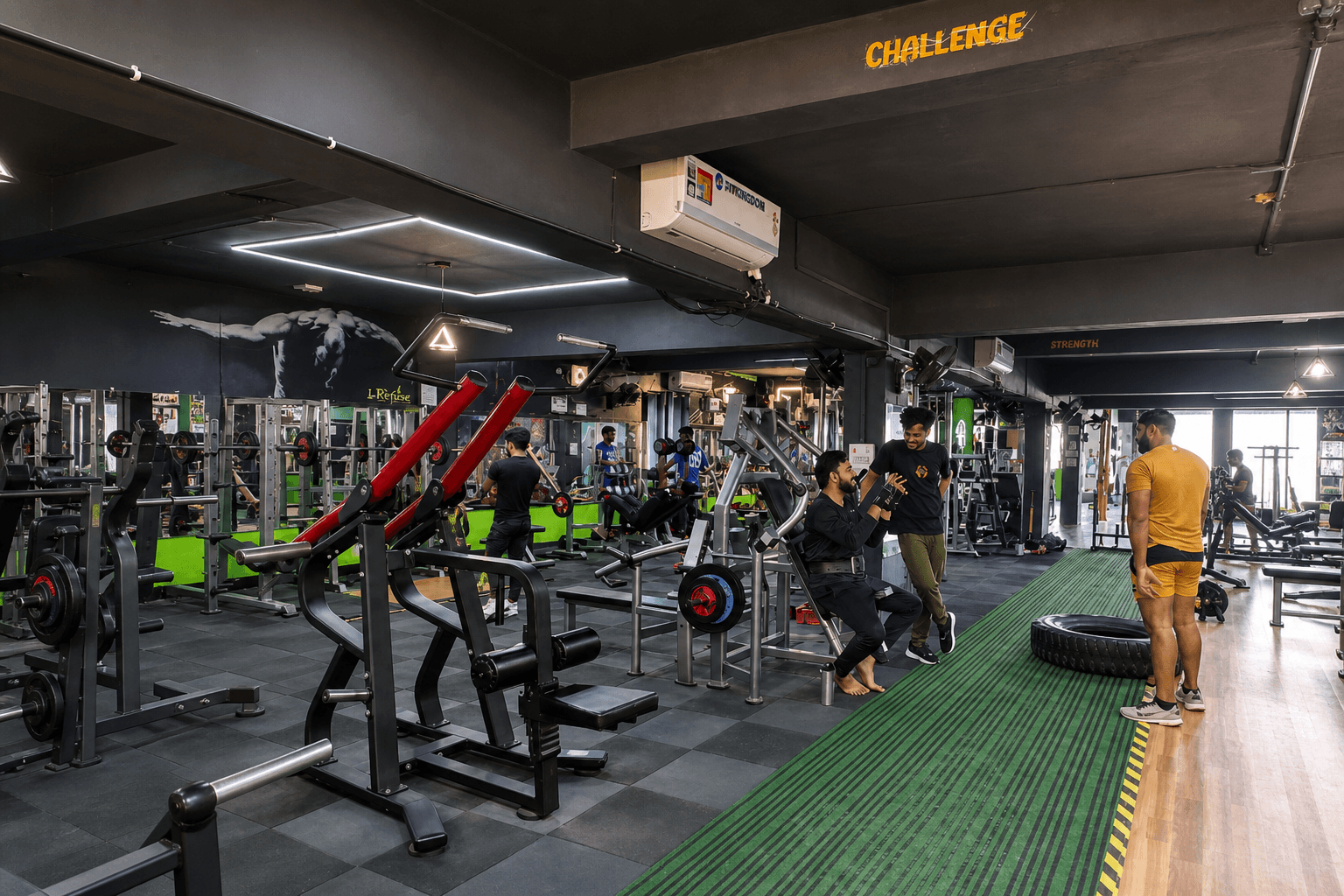 Members on a gym machine floor