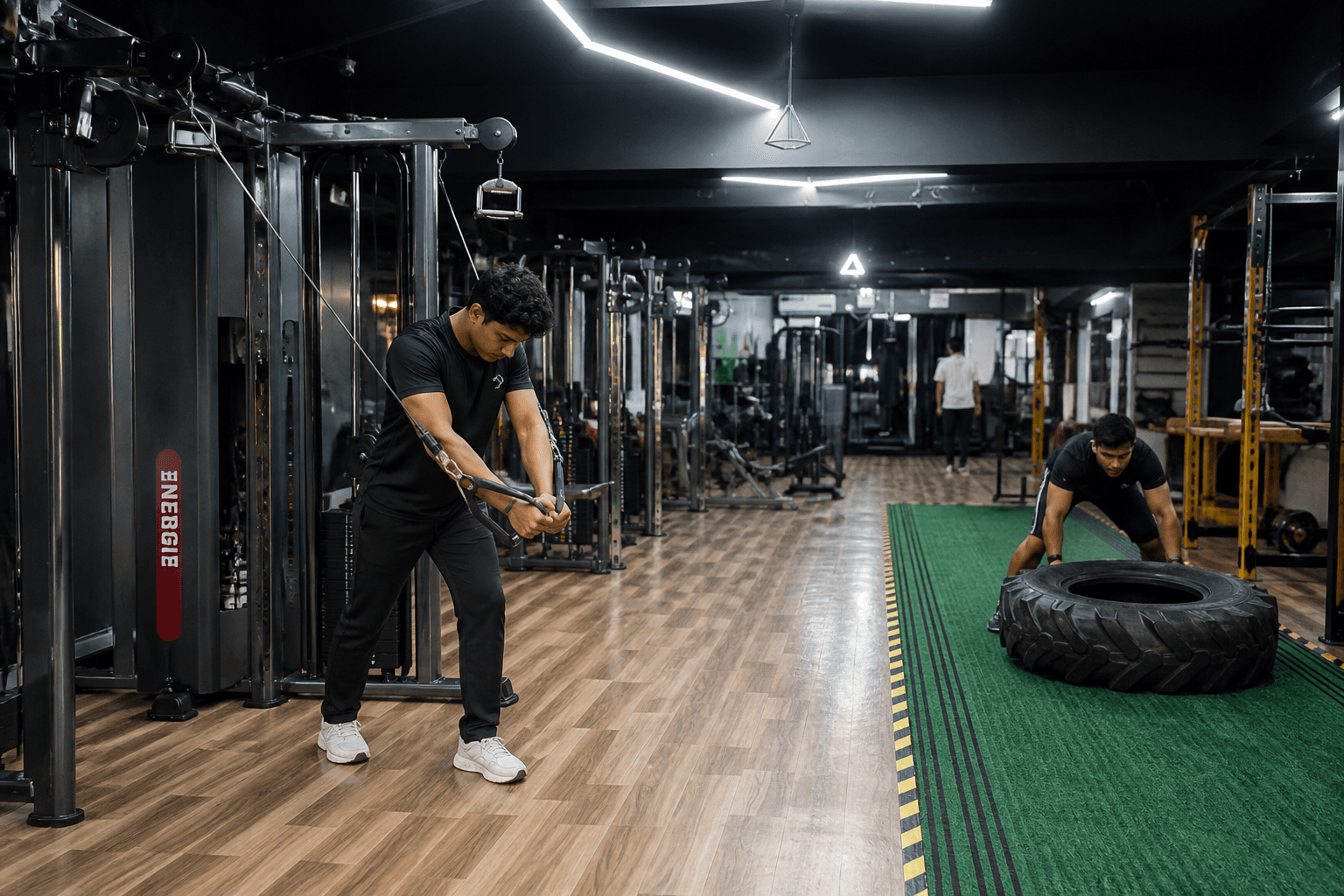 Functional training on gym turf